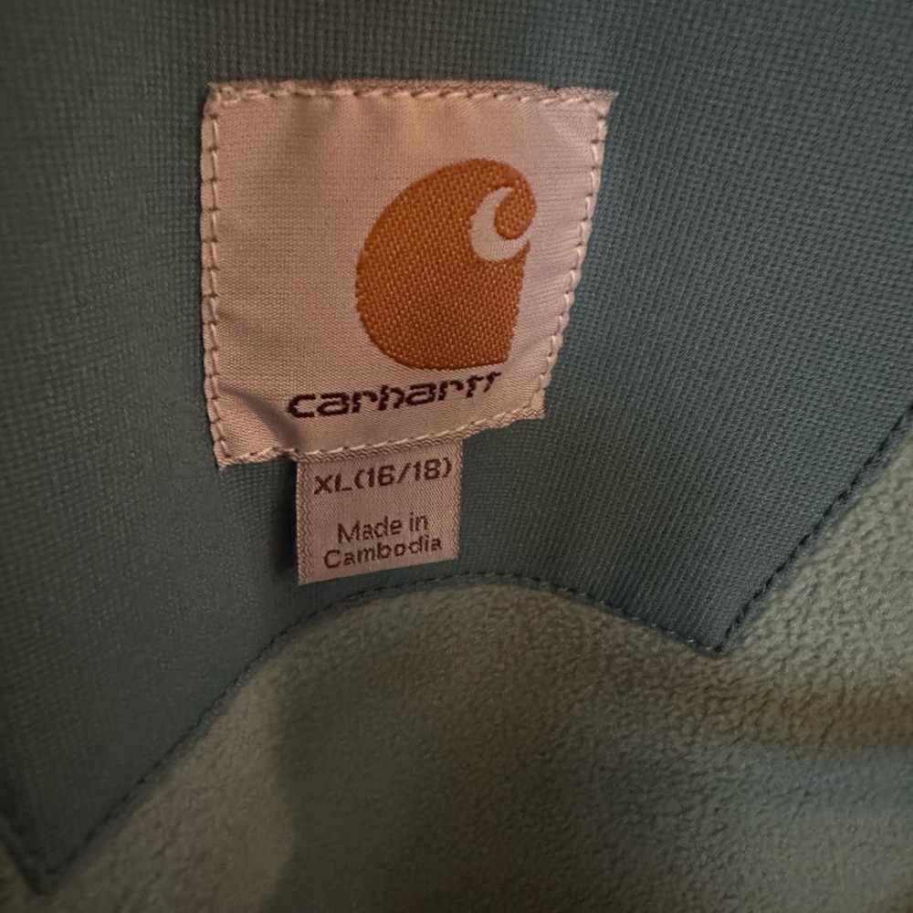 Carhartt Women’s XL Fleece-Lined Softshell Zip Jacket Teal Outdoor Workwear - Picture 2 of 9